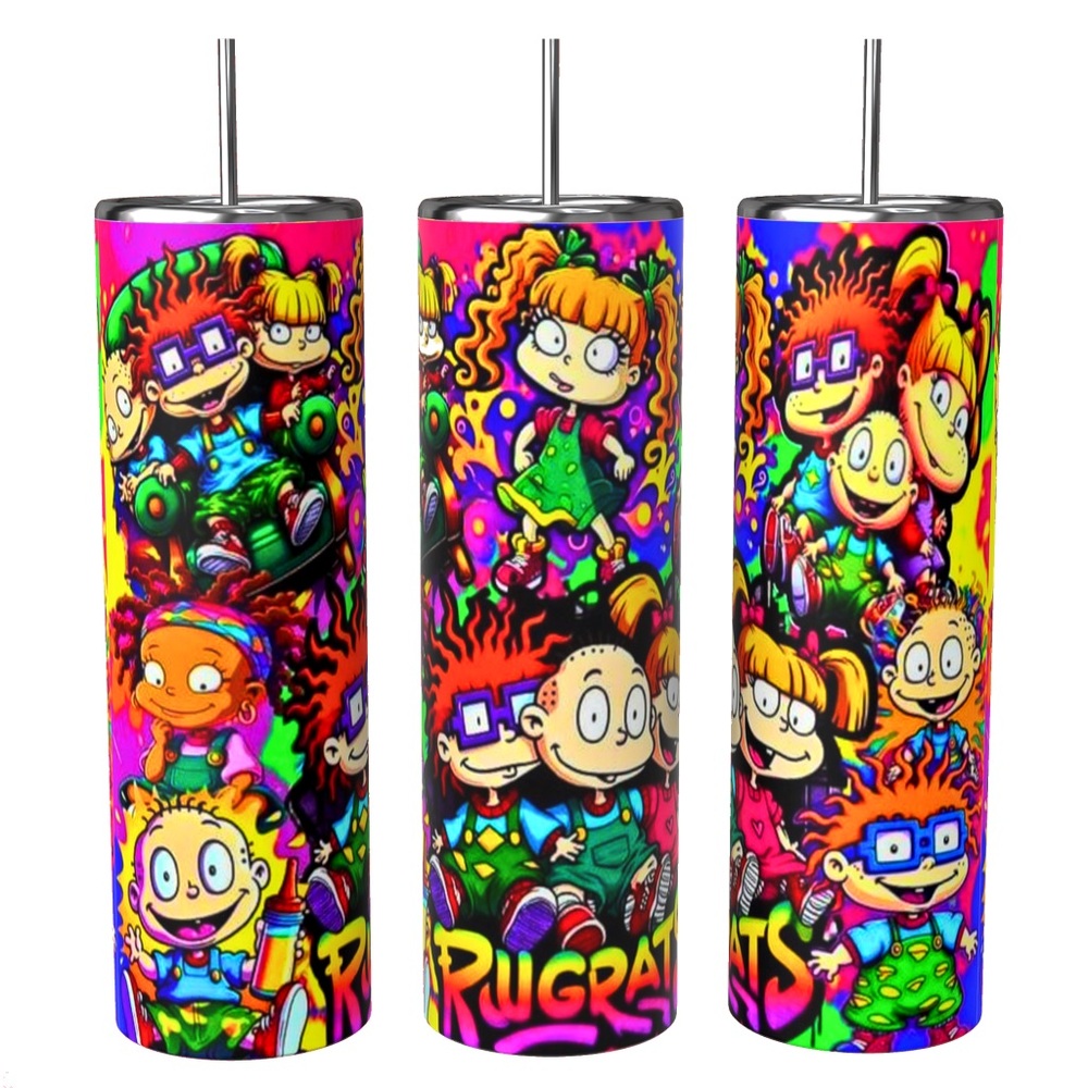 90s KIDS-RUGRATS 20oz STAINLESS STEEL SUBLIMATED TUMBLER